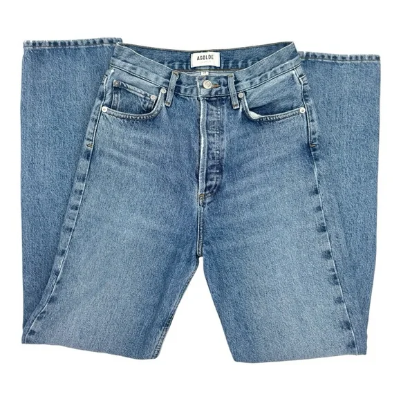 AGOLDE 90's Pinch Waist High Rise Straight Jeans in Navigate Size 24 Button Fly - Picture 6 of 16